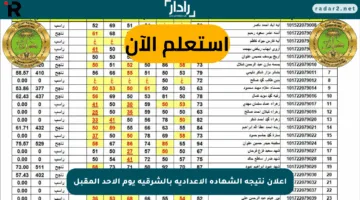 إعلان نتيجة الشهادة الإعدادية بالشرقية يوم الأحد المقبل